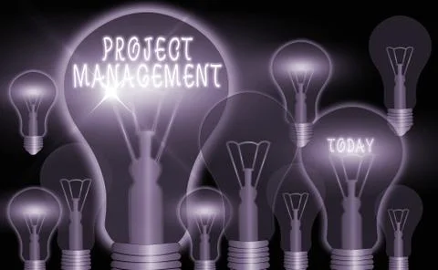 Writing note showing Project Management. Business photo showcasing practice of Stock Illustration