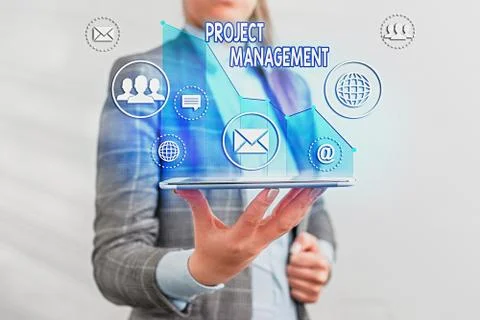 Writing note showing Project Management. Business photo showcasing Application Stock Photos