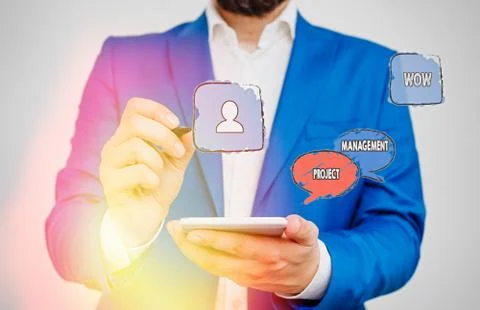 Writing note showing Project Management. Business photo showcasing Application Stock Photos