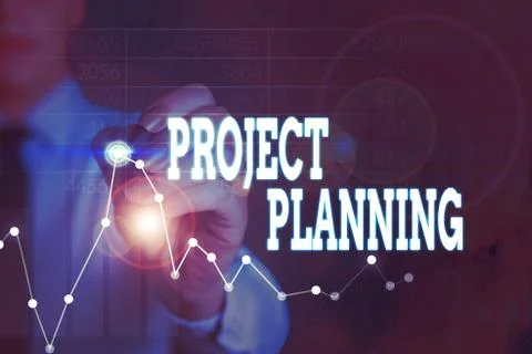 Writing note showing Project Planning. Business photo showcasing plan and Stock Photos