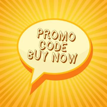 Writing note showing Promo Code Buy Now. Business photo showcasing Giving gre Stock Illustration