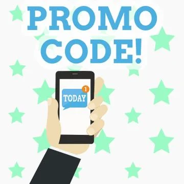 Writing note showing Promo Code. Business photo showcasing consisting letters Stock Illustration