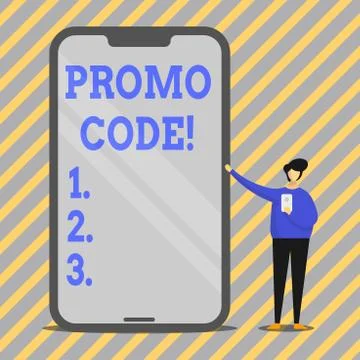 Writing note showing Promo Code. Business photo showcasing consisting letters Stock Illustration