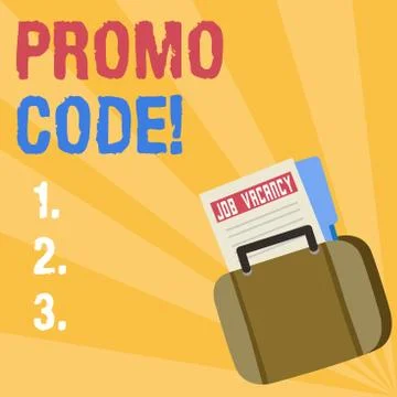 Writing note showing Promo Code. Business photo showcasing consisting letters Illustrazione stock