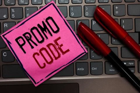 Writing note showing Promo Code. Business photo showcasing digital numbers that Foto stock