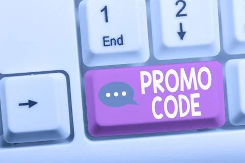 Writing note showing Promo Code. Business photo showcasing digital numbers that Foto stock