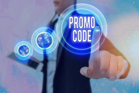 Writing note showing Promo Code. Business photo showcasing digital numbers that 库存照片