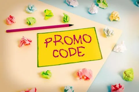 Writing note showing Promo Code. Business photo showcasing digital numbers that Foto stock