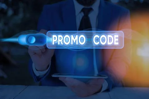 Writing note showing Promo Code. Business photo showcasing digital numbers that Foto stock