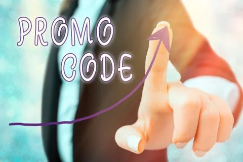 Writing note showing Promo Code. Business photo showcasing letters or numbers Foto stock