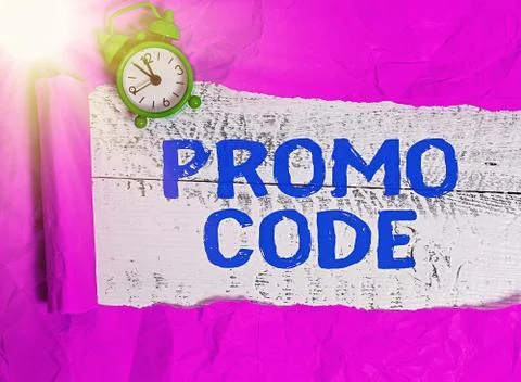 Writing note showing Promo Code. Business photo showcasing letters or numbers Foto stock