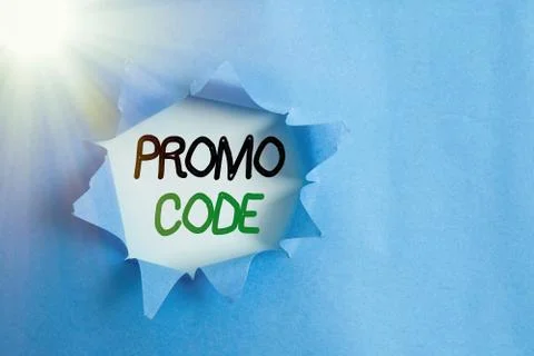 Writing note showing Promo Code. Business photo showcasing letters or numbers Stock-Fotos