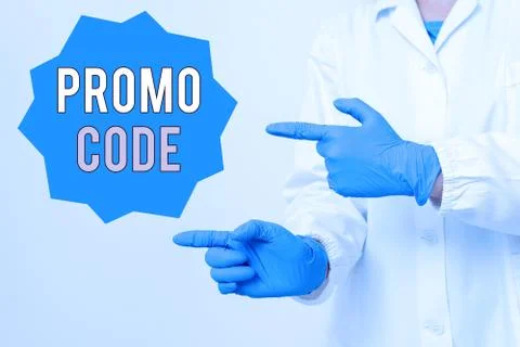 Writing note showing Promo Code. Business photo showcasing letters or numbers Foto stock