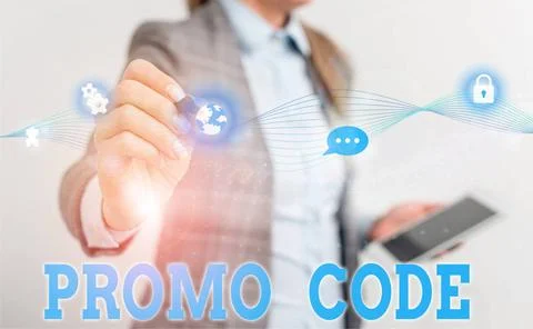 Writing note showing Promo Code. Business photo showcasing digital numbers... Stock Photos