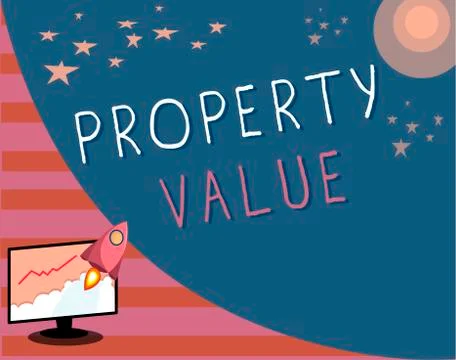 Writing note showing Property Value. Business photo showcasing Worth of a land Stock Illustration