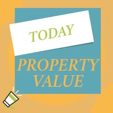 Writing note showing Property Value. Business photo showcasing Worth of a land Stock Illustration