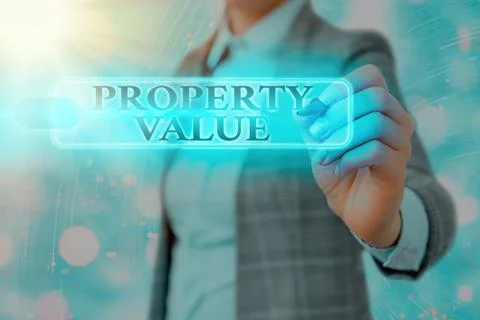 Writing note showing Property Value. Business photo showcasing Worth of a land 스톡 사진