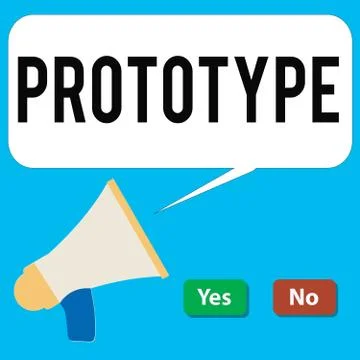 Writing note showing Prototype. Business photo showcasing Preliminary project Stock Illustration