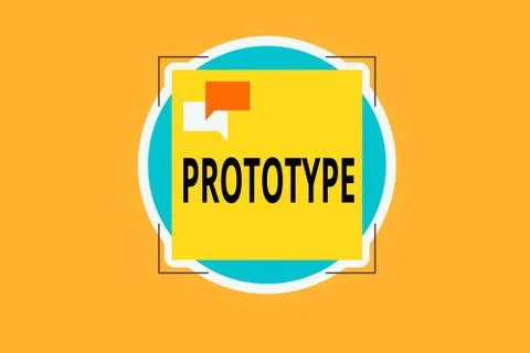Writing note showing Prototype. Business photo showcasing first and usually Stock Illustration