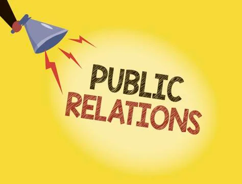 Writing note showing Public Relations. Business photo showcasing practice Illustrazione stock