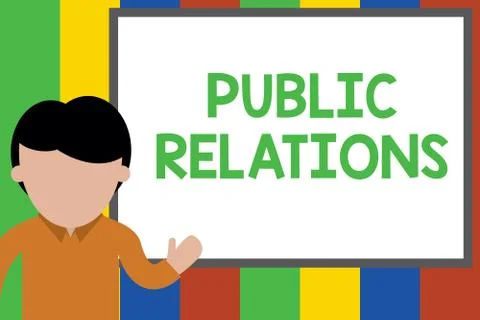Writing note showing Public Relations. Business photo showcasing practice Illustrazione stock