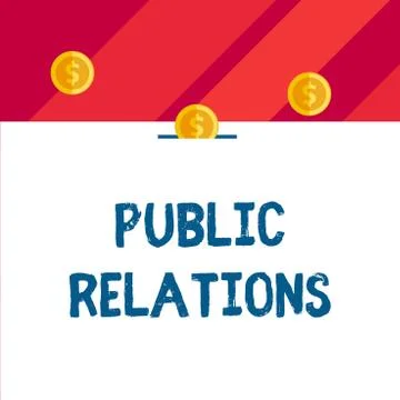 Writing note showing Public Relations. Business photo showcasing practice Illustrazione stock