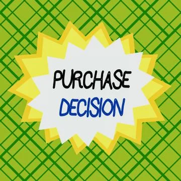 Writing note showing Purchase Decision. Business photo showcasing process that Illustrazione stock
