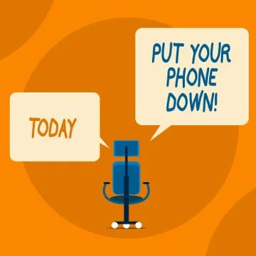 Writing note showing Put Your Phone Down. Business photo showcasing end Stock Illustration