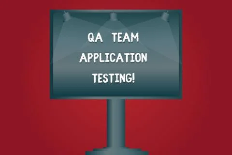 Writing note showing Qa Team Application Testing. Business photo showcasing Stock Illustration