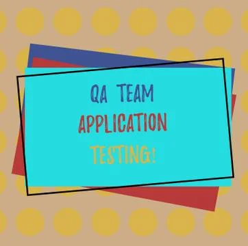 Writing note showing Qa Team Application Testing. Business photo showcasing Illustrazione stock