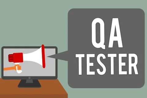 Writing note showing Qa Tester. Business photo showcasing Quality assurance of Stock Illustration