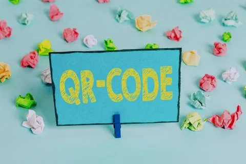 Writing note showing Qr Code. Business photo showcasing the trademark for a type Foto stock