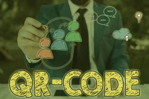 Writing note showing Qr Code. Business photo showcasing the trademark for a type Foto stock