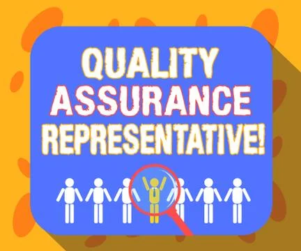 Writing note showing Quality Assurance Representative. Business photo showcasing Stock Illustration