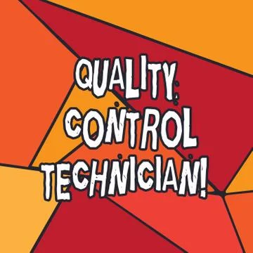 Writing note showing Quality Control Technician. Business photo showcasing Stock Illustration