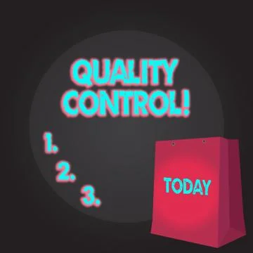 Writing note showing Quality Control. Business photo showcasing system of Illustrazione stock