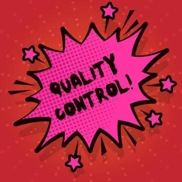 Writing note showing Quality Control. Business photo showcasing system of Illustrazione stock