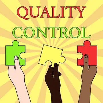 Writing note showing Quality Control. Business photo showcasing insure that Stock Illustration