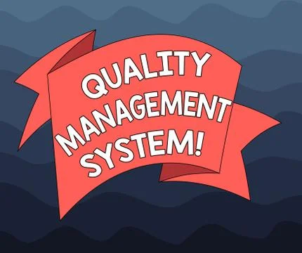 Writing note showing Quality Management System. Business photo showcasing Stock Illustration