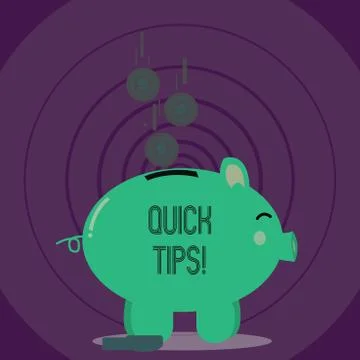Writing note showing Quick Tips. Business photo showcasing small but Stock Illustration