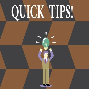 Writing note showing Quick Tips. Business photo showcasing small but Stock Illustration