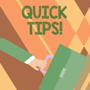 Writing note showing Quick Tips. Business photo showcasing small but Stock Illustration