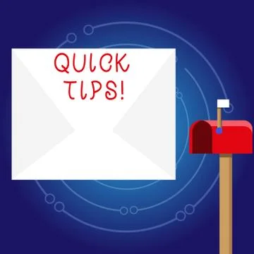Writing note showing Quick Tips. Business photo showcasing small but Stock Illustration