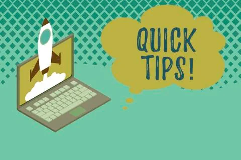 Writing note showing Quick Tips. Business photo showcasing small but Stock Illustration
