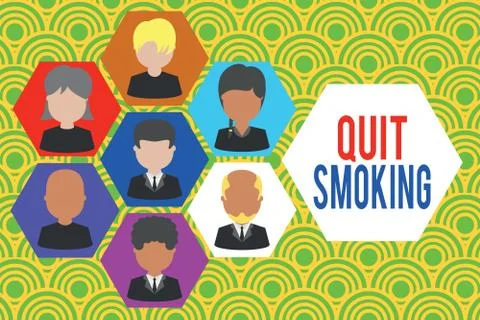 Writing note showing Quit Smoking. Business photo showcasing Discontinuing or Stock Illustration