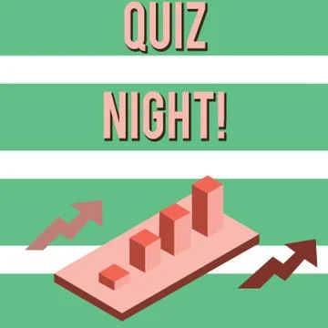 Writing note showing Quiz Night. Business photo showcasing evening test Illustrazione stock