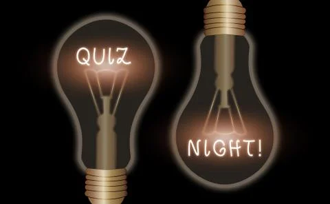 Writing note showing Quiz Night. Business photo showcasing evening test Stock Illustration