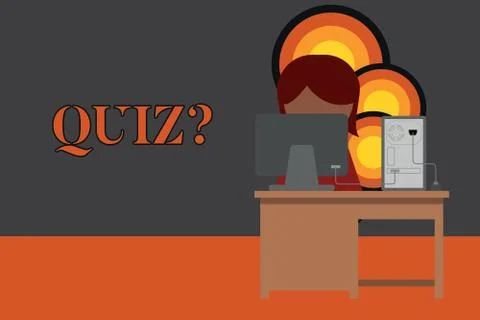 Writing note showing Quiz Question. Business photo showcasing test of knowledge Illustrazione stock