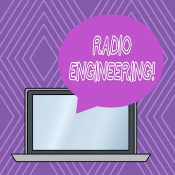 Writing note showing Radio Engineering. Business photo showcasing Concerned with Illustrazione stock