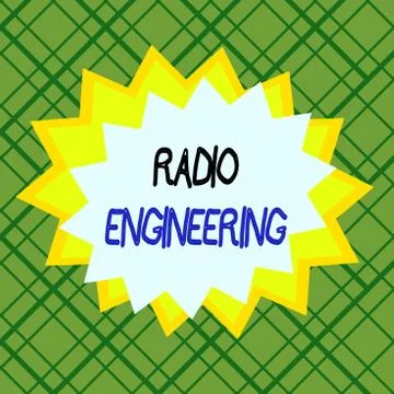 Writing note showing Radio Engineering. Business photo showcasing Concerned with Illustrazione stock